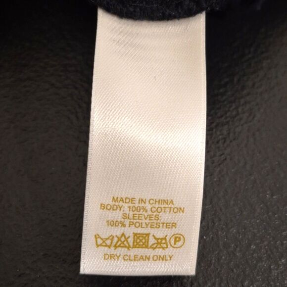 Kate Spade Cherry Blossom Jacquard Sleeve Sweater S Black Crewneck Knit Pullover - Picture 6 of 11